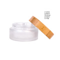 50g 100g skincare face cream  glass jar with bamboo lid